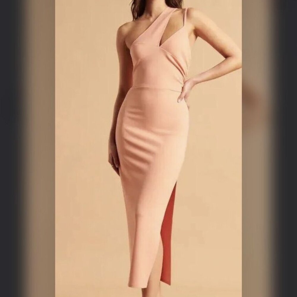 NWT Abercrombie & Fitch Asymmetrical Ruched Midi Dress